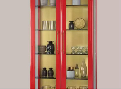 Display case Beautiful Red Glass Wardrobe Display Cabinets Wood Glass Living room Modern Luxury